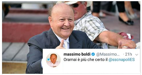 NAPOLI IN TESTA AL CAMPIONATO: ARRIVA LA GUFATA DI MASSIMO BOLDI SUOI SOCIAL - ECCO COSA HA SCRITTO L'ATTORE - 02/10/2017