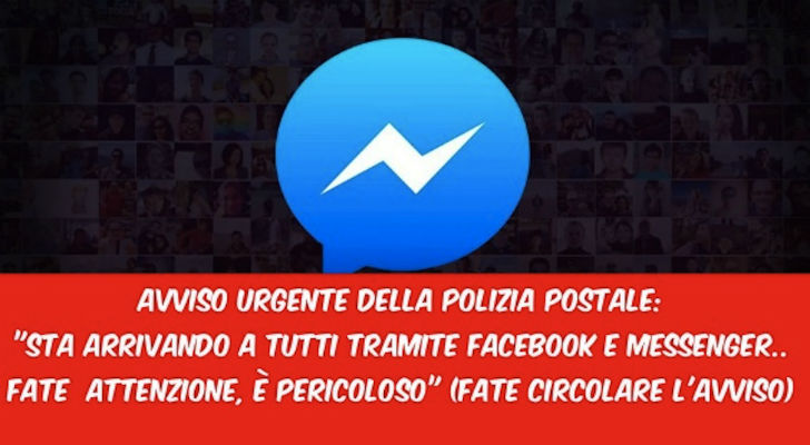 ATTENZIONE A QUESTO MESSAGGIO CHE STA ARRIVANDO ATTRAVERSO MESSENGER E FACEBOOK - 30/10/2017