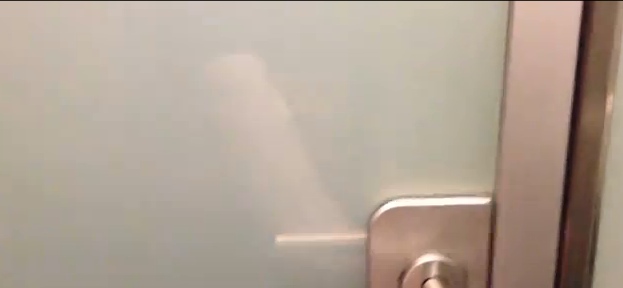 LA PORTA DEL BAGNO PUBBLICO CHE SI OSCURA QUANDO E' OCCUPATO - VIDEO - 20/06/2014