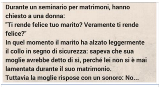 ''TUO MARITO DI RENDE FELICE?'' LA MOGLIE RISPONDE SORPRENDENTEMENTE - 01/08/2016