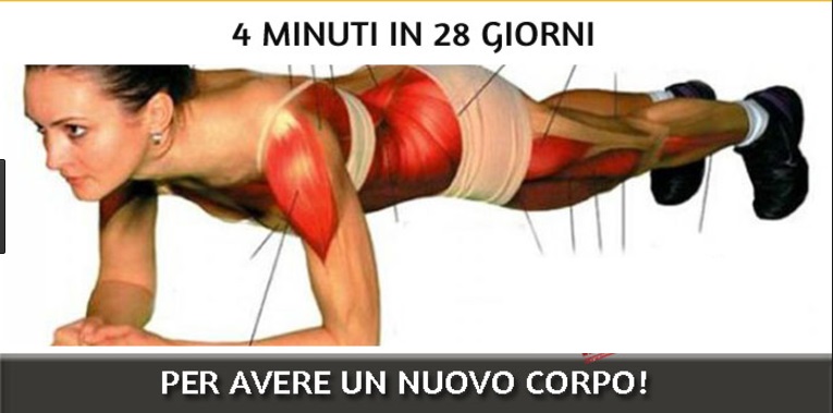 4 MINUTI PER 28 GIORNI: UN NUOVO CORPO CON QUESTO SEMPLICE ESERCIZIO - 27/09/2017