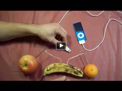 ECCO COME RICARICARE GRATIS UN IPOD CON DUE ARANCE E UNA BANANA - VIDEO - 28/12/2013