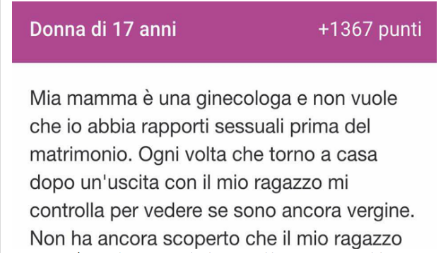 LA MADRE GINECOLOGA CHE CHIEDE ALLA FIGLIA DI... - 18/07/2016