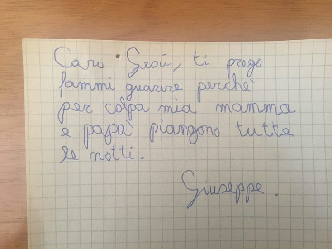 IL BIMBO CHE HA SCRITTO QUESTA LETTERA E' DIVENTATO UN ANGELO? UNA STORIA COMMOVENTE - 19/07/2016