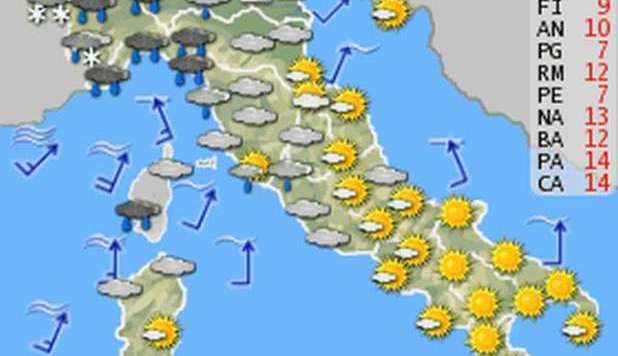 METEO, A CAPODANNO ARRIVA 'EVA': PIOGGIA E NEVE PRIMA A NORD, POI A SUD - 30/12/2012