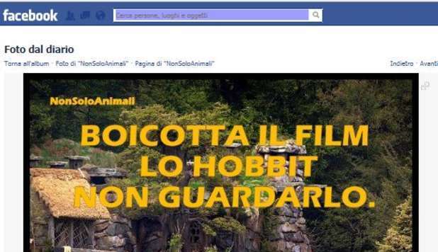 'BOICOTTATE L'HOBBIT: HA FATTO STRAGE DI ANIMALI': L'INDIGNAZIONE CRESCE SU FACEBOOK - 21/11/2012