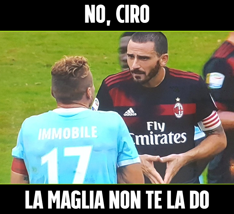 LEONARDO BONUCCI A FINE GARA RIFIUTA DI SCAMBIARE LA MAGLIA CON CIRO IMMOBILE: ECCO COS'E' SUCCESSO - 10/09/2017