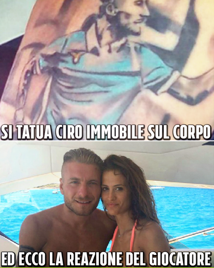 SI FA TATUARE CIRO IMMOBILE SUL CORPO: MA LA REAZIONE DELL'ATTACCANTE E' TUTTA DA LEGGERE - 22/10/2017