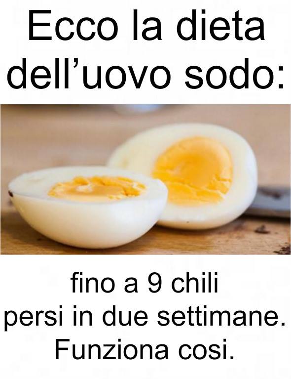 ECCO LA DIETA DELL'UOVO SODO: FINO A 9 KG PERSI IN DUE SETTIMANE: ECCO LA DIETA COMPLETA - 02/11/2017