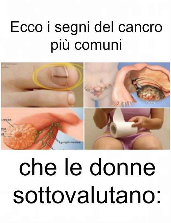 ECCO I SEGNI DEL CANCRO PIU' COMUNI: CHE LE DONNE SOTTOVALUTANO - 02/11/2017