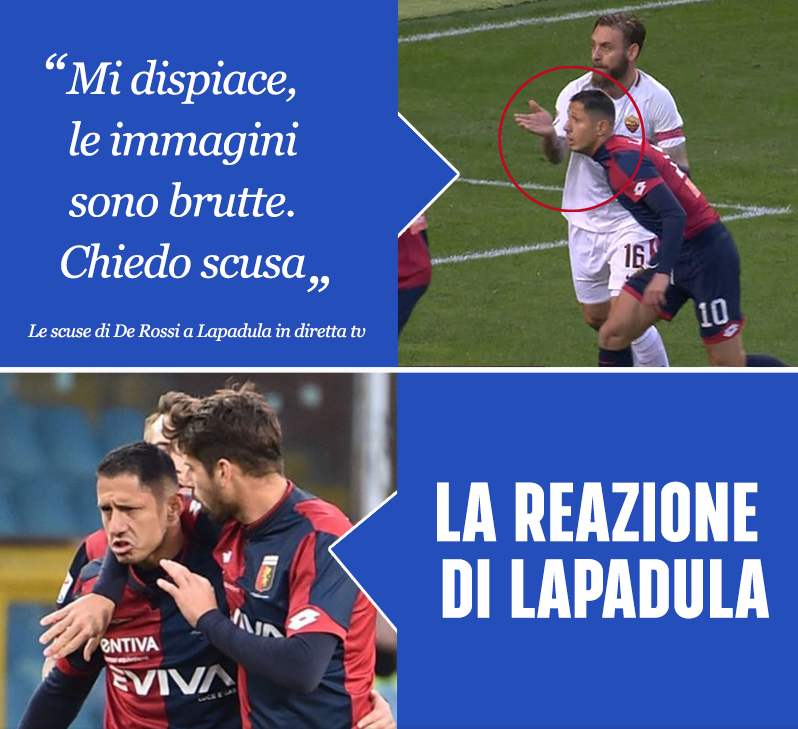 ''LE IMMAGINI SONO BRUTTE, CHIEDO SCUSA A TUTTI'' DE ROSSI SI PENTE PUBBLICAMENTE: ECCO LA REAZIONE DI LAPADULA - 26/11/2017