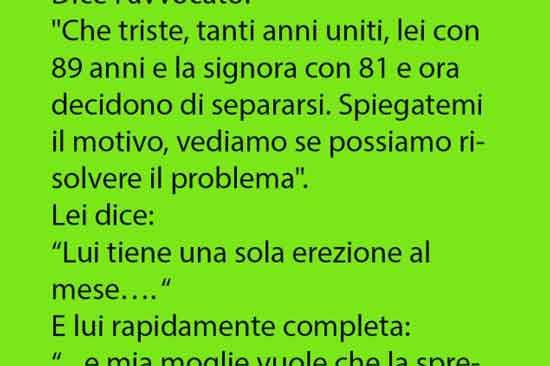 UNA ANZIANA COPPIA VA DALL?AVVOCATO PER SEPARARSI - 01/08/2016