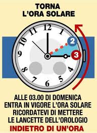 Cambio ora legale: solare 2012 consigli per stare bene - 25/10/2012