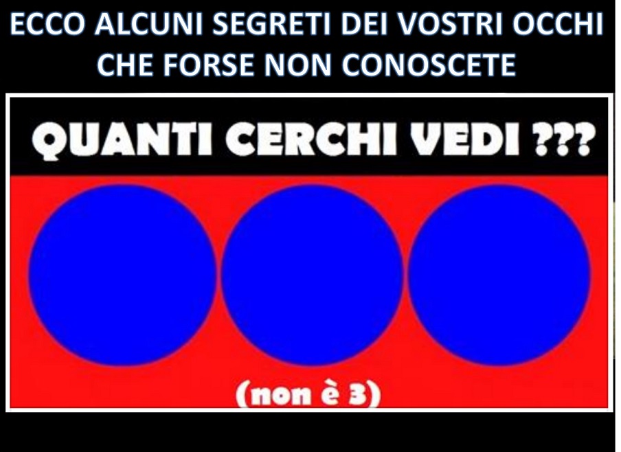 ECCO ALCUNI SEGRETI DEI VOSTRI OCCHI CHE FORSE NON CONOSCETE - 06/11/2017