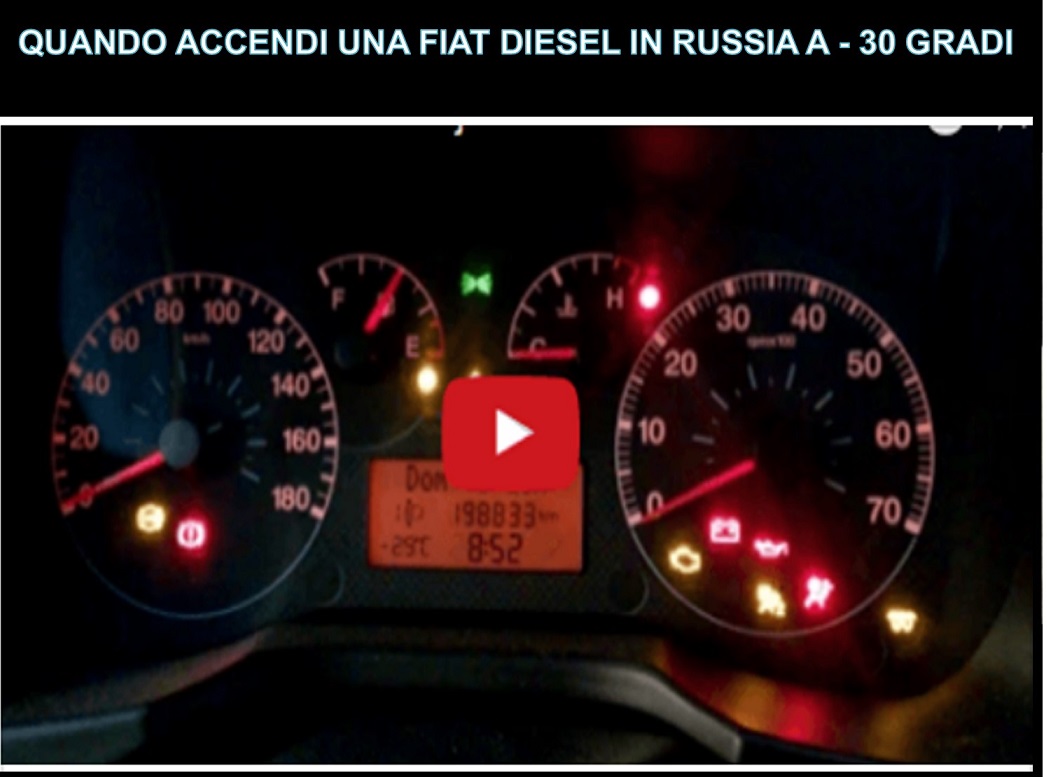 QUANDO ACCENDI UNA FIAT DIESEL IN RUSSIA A - 30 GRADI - IL VIDEO IMPRESSIONANTE - 20/12/2017