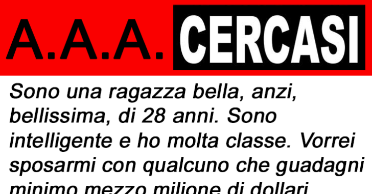 UNA SPLENDIDA RAGAZZA CERCA RICCONE: LA RISPOSTA DI UN IMPRENDITORE MILIONARIO E' DAVVERO EPICA - 20/02/2017